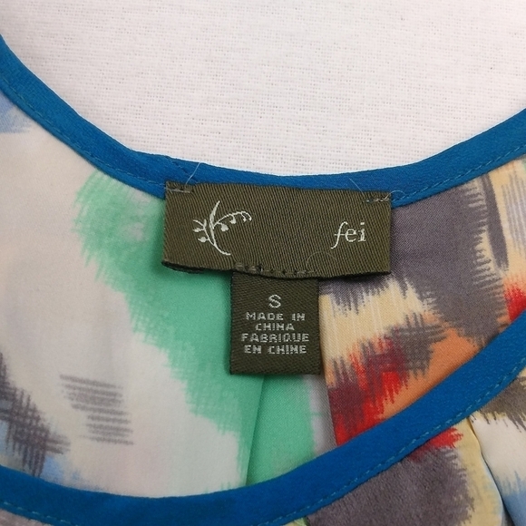 Anthropologie Fei abstract floral multi color tank top size s - Picture 9 of 9
